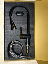 Matte Black High Arc Pull-Out Kitchen Tap Single Lever Deck Mounted + Hoses