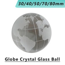 30-80mm Globe Crystal Clear Glass Ball Sphere Crystal Ornament Desk Decor Gift