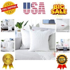 Pack of 2 Pure Snow White Faux Fur Fuzzy Cozy Soft Decorative Throw Pillow Co...