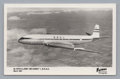 BOAC De Havilland Komet 1 Echt Foto Flug Postkarte RPPC G-ALYP Fluggesellschaft B.O.A.C