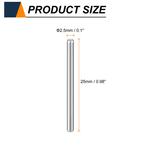 55pcs M2.5 x 25mm 304 stainless steel pins for shelf brackets - Picture 2 of 7