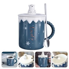 3 Sets Lovely Polar Bear Tea Cup Coffee Cup Mug with Spoon