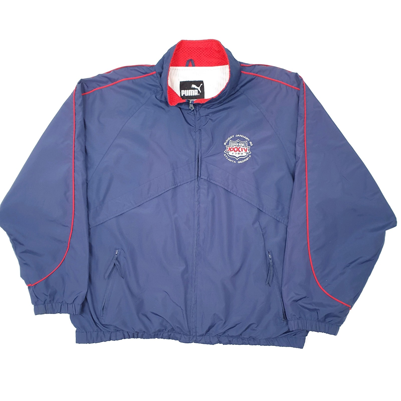 PUMA Windbreaker Jacket Coat Insulated NFL Superbowl Vintage 2000 Mens XL