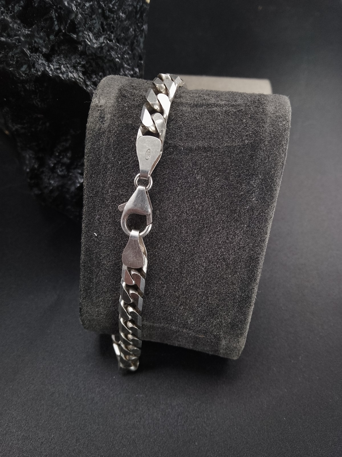 Men's Vintage Sterling Siilver Curb Chain Bracelet 8.5 Inch 14g image 7