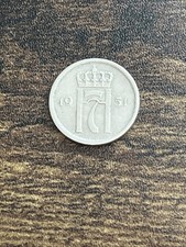 1951 Norway 10 Ten Ore Haakon VII Beautiful Actual Coin TC1979*