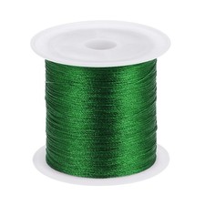 0.2mm Nylon Cord Satin Silk Chinese Knot String, Grass Green, 328ft