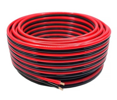 14 AWG Copper Stranded Wire Red Black Zip Cord 2 Conductor 50 ft Car Audio LED P