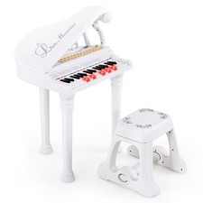 31 Keys Kids Piano Keyboard Toy Toddler Musical Instrument w/ Microphone Stool