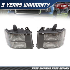 Headlights Lh Rh Black For Gmc Sierra 1500 2500hd 3500hd 2007-2013