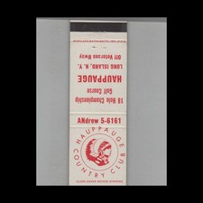 Matchbook Cover Native American Hauppauge Country Club Long Island, NY