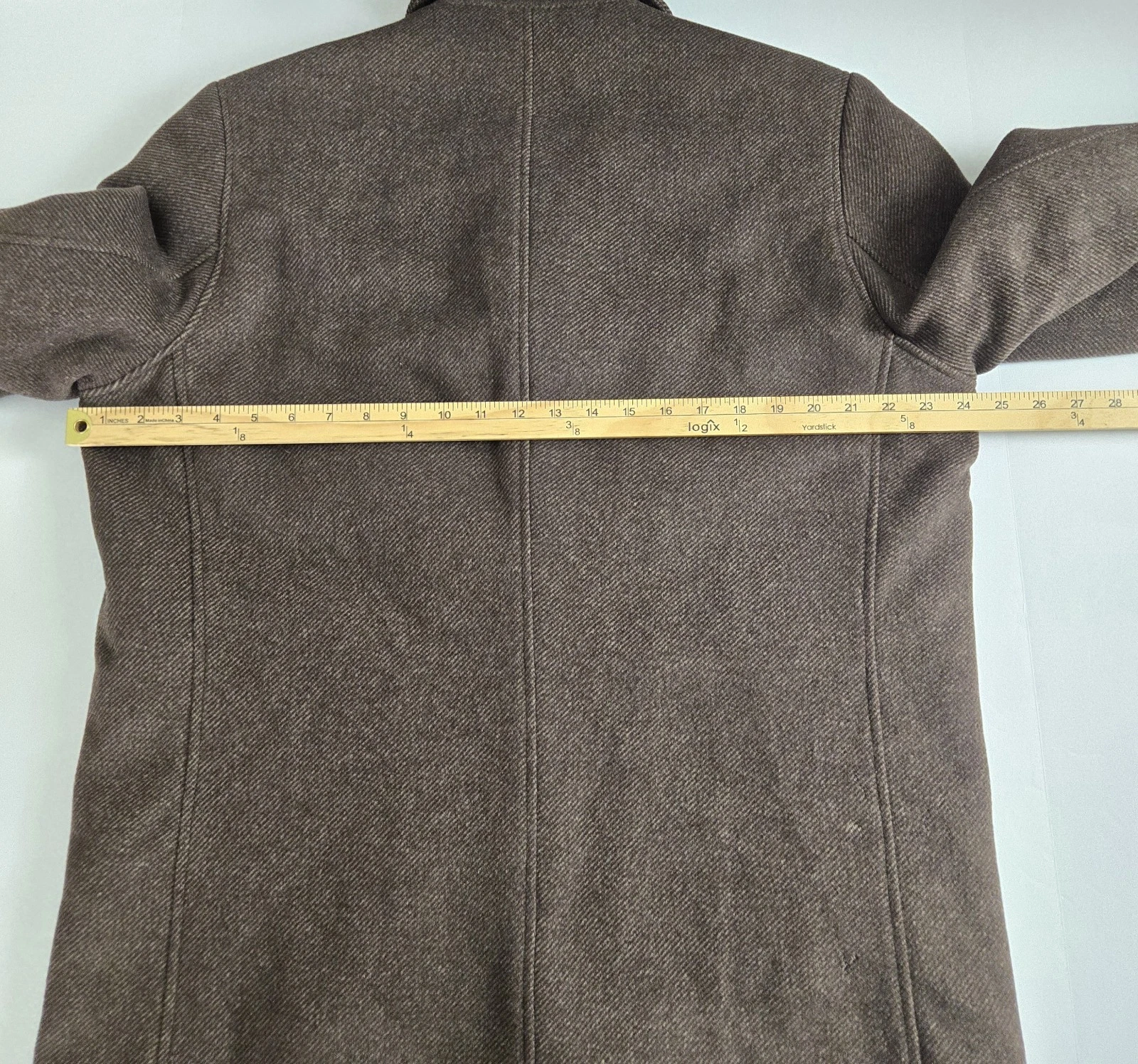 Kenneth Cole Reaction Brown Peacoat Wool Blend Men's L Walking Jacket Car Coat - product detail image 16