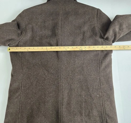 Kenneth Cole Reaction Brown Peacoat Wool Blend Men's L Walking Jacket Car Coat image 16