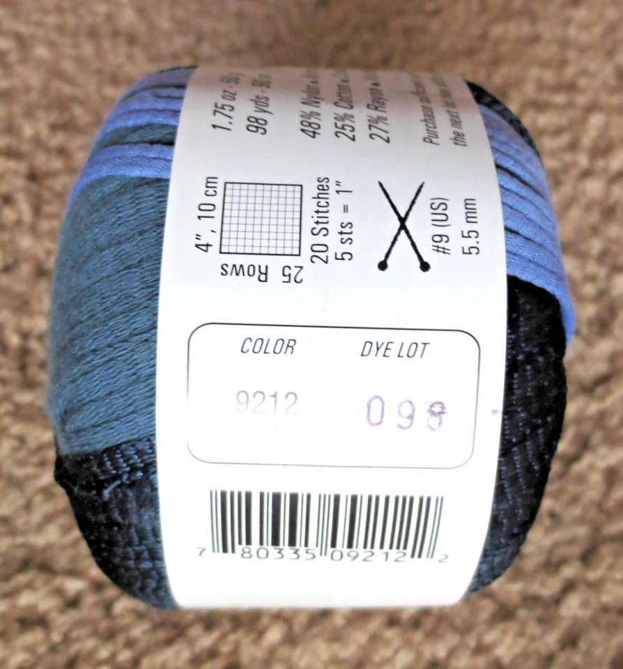 LOTE 098 UNA MADEJA DE HILO BOHO BERROCO COLOR 9212 TINTE AZUL NUEVO Foto 3 de 4