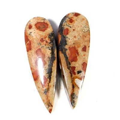 16.35Cts. Asteroid Jasper Pair Natural Pear Cabochon Loose Gemstone