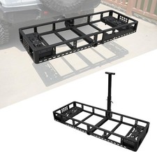 500lb Folding Mount Basket Hitch Cargo Carrier W Wheel Luggage Carrier Rack 500lb Folding Mount Basket Hitch Cargo Carrier W Wheel Luggage Carrier Rack
