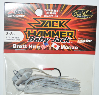 evergreen zman baby jack hammer chatterbait 3/8oz bladed jig clearwater shad