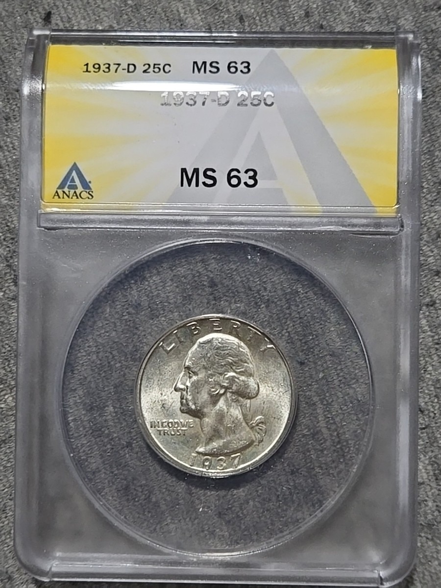 1937-D Washington Silver Quarter MS63 ANACS | eBay