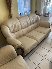 Lieferung Berlin möglich!!Leder Couch Garnitur 3-Sitzer, 2-Sitzer, Sessel,Hocker