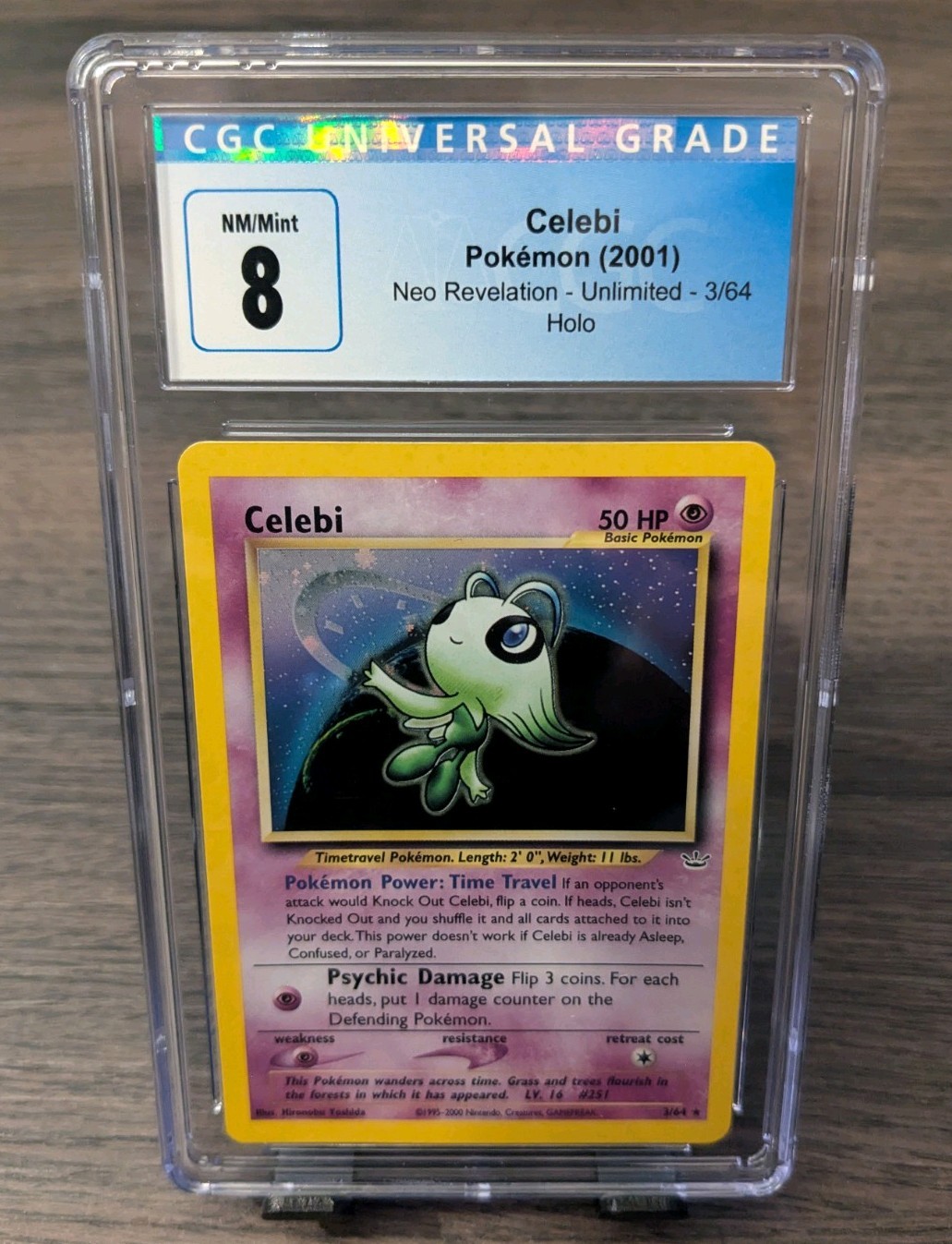 Pokemon Celebi Holo 3/64 Neo Revelation Unlimited CGC 8 NM/Mint