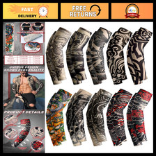 Temporary Tattoo Sleeves for Men - UV Protection Arm Cover, Skull  Pirate Desig
