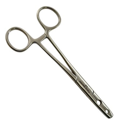 5.5'' Post Mortem Arterial Fixation Forceps, Fenestrated Serrated Jaws, Stainless