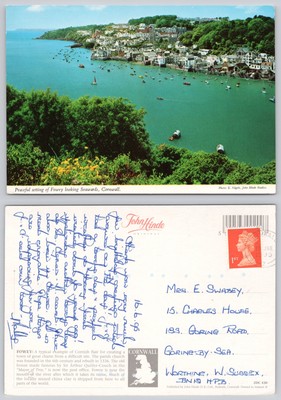 c27191 #1 Fowey Cornwall England John Hinde Postkarte 1995 Briefmarke