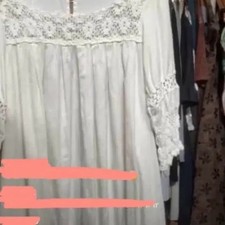 Japanese Vintage Mori Girl Crocheted Short Sleeve T-Shirt