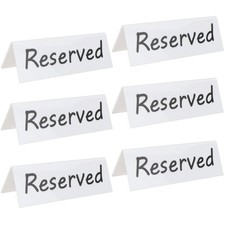 6 Pack Acrylic Reserved Table Signs for Wedding Party Restaurant - Double Sid...