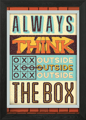 Think Outside the Box Gerahmtes Wandbild Poster Leinwanddruck Bild