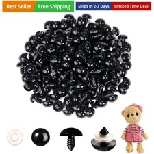 400pcs 18mm Safety Eyes for Amigurumi with Washers Plastic Black Safety Eyes ...