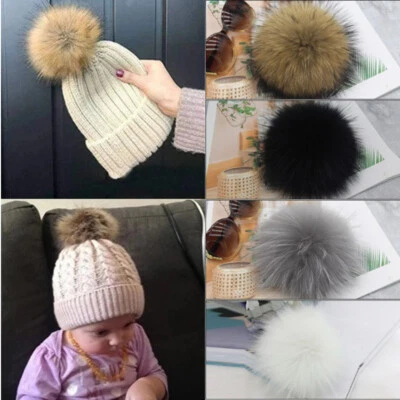 10cm Fluffy Faux Fox Fur Pom Poms Ball Pompom for Knitted Hat Beanie Cap