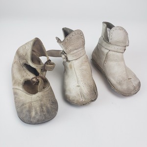 antique leather baby shoes