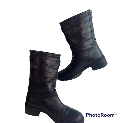 Aquatalia Boots 5.5 Swell Womens Biker Boots 4 Buckle Back  display picture 1