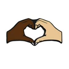 PinMart's Unity Heart Hands Enamel Lapel Pin