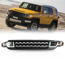 LED Headlights With Black Grille For 2007-15 Toyota FJ Cruiser W/Sequential Lamp