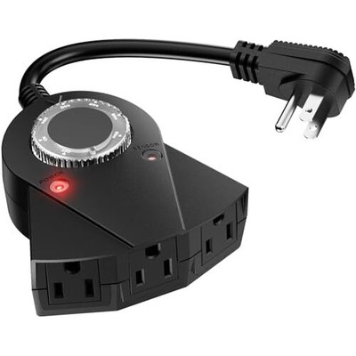 Outdoor Light Timer Waterproof, 24 Hours Plug in Timer with 2,  Assorted Sizes 