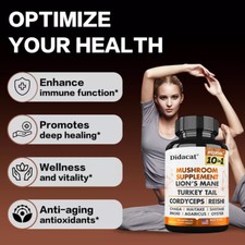 Mushroom Complex 11500mg W/ Lions Mane Turkey Cordyceps Reishi Chaga Anti-Aging