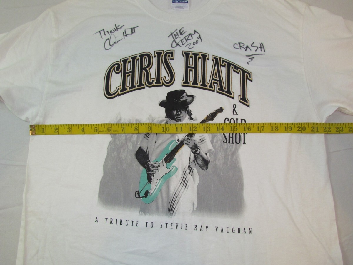 HANES Adult Large White T-SHIRT CHRIS HIATT & cold shotMUSIC 