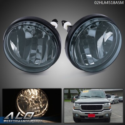Fit For 07-13 GMC Sierra Smoke Bumper Fog Lights Driving Lamps Left+Right