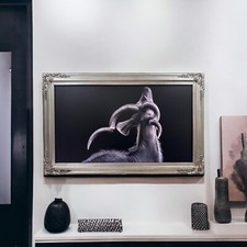 55  65 inch Ornate frame for Samsung The Frame TV, Antique Silver Leaf