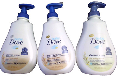 3 NEW BABY DOVE derma care soothing wash tear free colloidal oatmeal no parabens