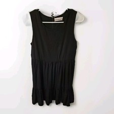 Urban Outfitters Sleeveless Black Ruffled Babydoll Mini Dress Zip Lined Size XS