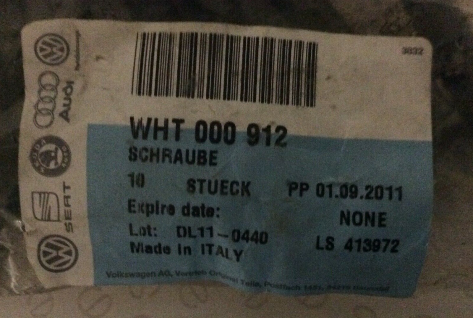 Brand New Genuine VW Seat Audi Headbolt Set WHT000912 In Original 