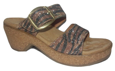 New White Mountain Footbeds Copious Tigress Double Band Heeled Sandals 6 M