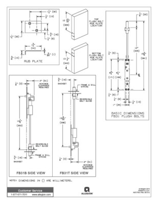 Ives FB31P-12-MD US3 Automatischer bündiger Bolzen für Metalltüren Neu