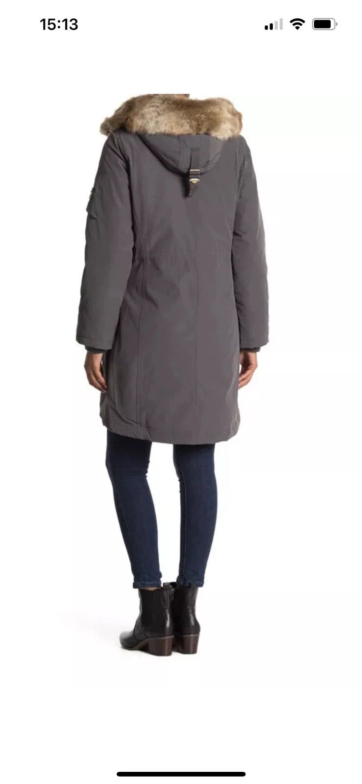 Giacca Anorak Michael Kors donna Missy piumino imbottito pelliccia sintetica cappuccio taglia XS $330