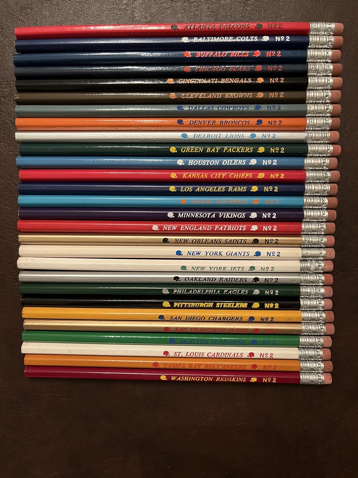 Vintage 1970's NFL No. 2 Team Pencils Complete 28 Team Set eBay