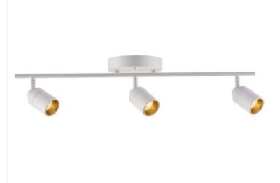 Vidalite LED Track Fixture Three Bulb Fixed Rail Ceiling Lighting Sand White