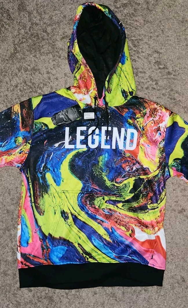 Legend Encrypted Psychedelic Pullover Hoodie Size… - image 8