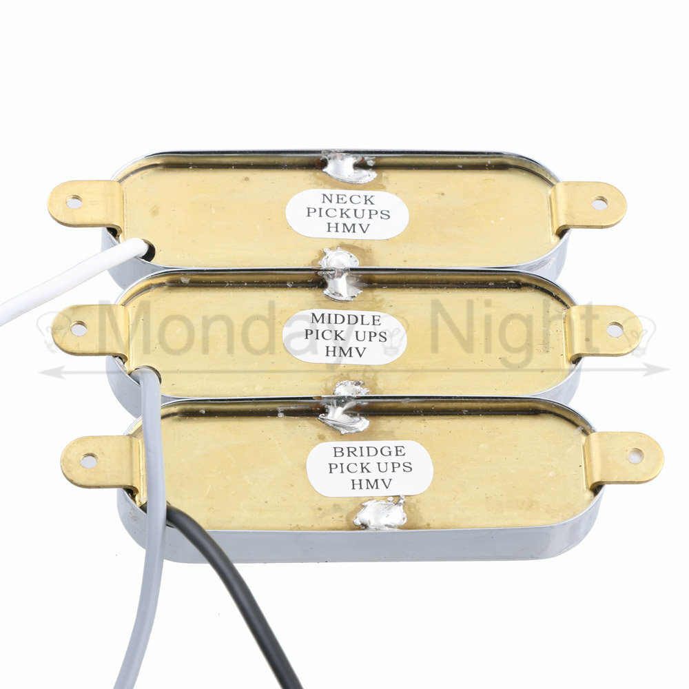 Ceramic Single Coil Pickup Set Neck Middle Bridge Burns Style Chrome eBay